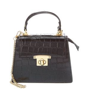 Persaman New York Adriana Leather Top Handle Bag, Black